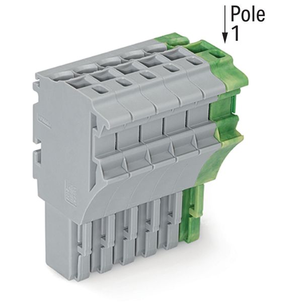 1-conductor female connector Push-in CAGE CLAMP® 4 mm² gray, green-yel image 2
