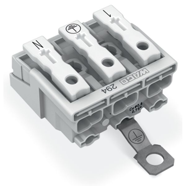 Lighting connector push-button, external with screw-type ground contac image 3