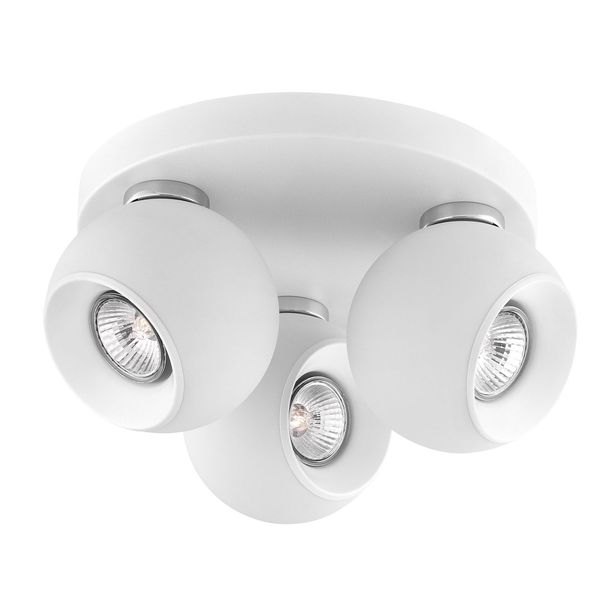 Matt White Aluminium  LED GU10 3x10 Watt 230 Volt   IP20 Bulb Excluded  D: 25 H: 15 cm Rotating image 1