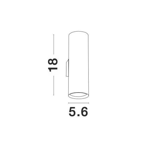 Sandy Black Aluminium LED GU10 2x10 IP20 220-240 Volt Bulb Excluded D: 5.6 W: 8 H: 18 cm image 1