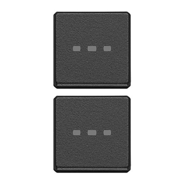 2 buttons Flat w/o symbol lightable grey image 1
