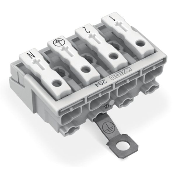 Lighting connector push-button, external with screw-type ground contac image 1