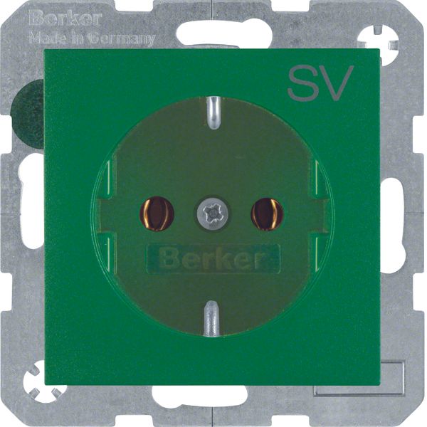 SCHUKO soc. out. "SV" imprint, S.1/B.3/B.7, green matt image 1