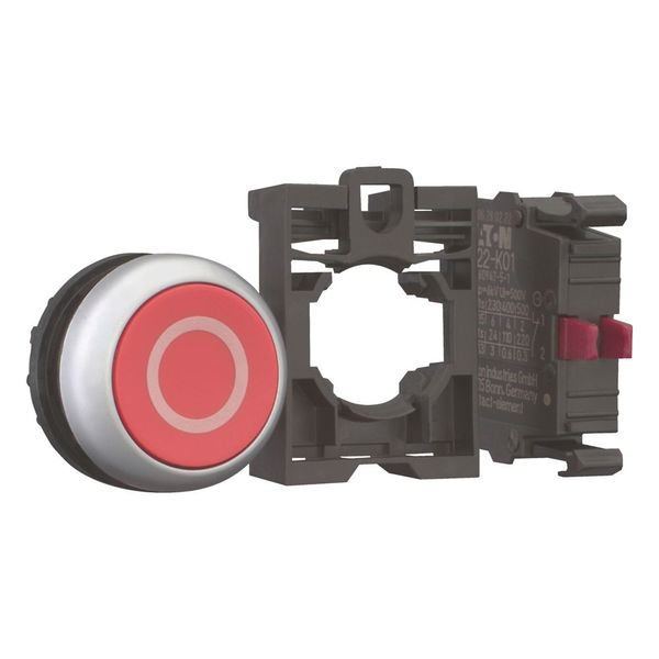 Pushbutton, RMQ-Titan, flush, momentary, 1 NC, red, inscribed, Blister pack for hanging image 11
