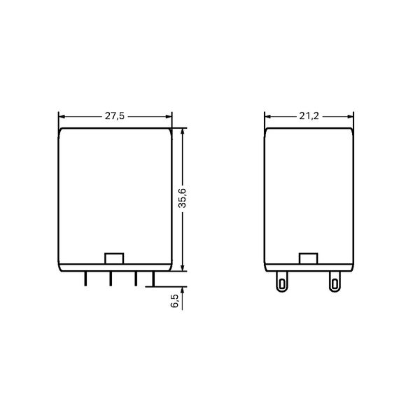 Basic relay Nominal input voltage: 230 VAC 2 changeover contacts image 3