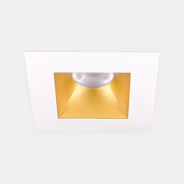 Downlight Play Deco Symmetrical Square Fixed Emergency 11.9W LED warm-white 2700K CRI 90 33.8º ON-OFF White/Gold IP54 907lm image 1