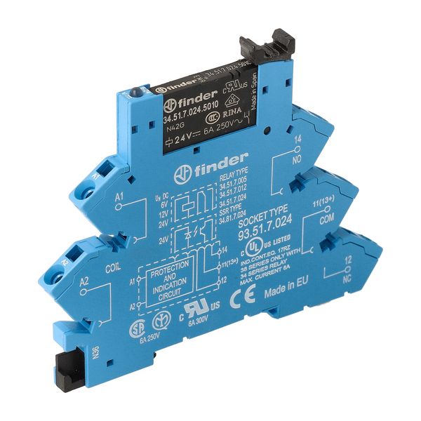 Rel. interface EMR screwless 6,2mm.1CO 6A/24VDC/SEN/AgNi+Au (38.61.7.024.5050) image 3