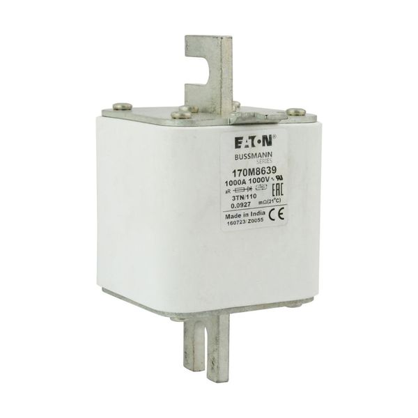 Fuse-link, high speed, 700 A, AC 1000 V, DIN 3, 74 x 90 x 139 mm, aR, DIN, IEC, single indicator image 11