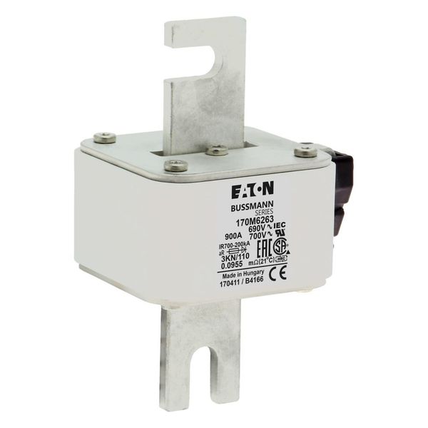 Fuse-link, high speed, 900 A, AC 690 V, DIN 3, aR, DIN, IEC, single indicator image 18