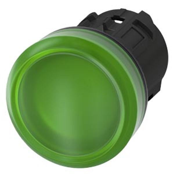 Indicator light, 22 mm, round, plastic, green, lens, smooth, with…3SU1001-6AA40-0AA0-Z Y10 image 1