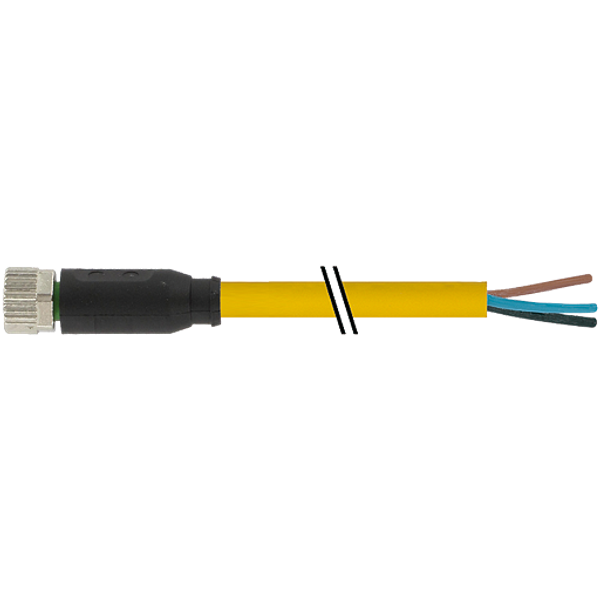 M8 female 0° with cable TPE 3x22AWG ye UL/CSA, ITC/PLTC 3m image 1