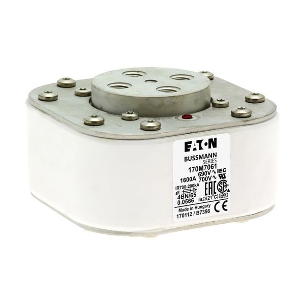 Fuse-link, high speed, 1600 A, AC 690 V, size 4, 67 x 105 x 105 mm, aR, IEC, single indicator image 23