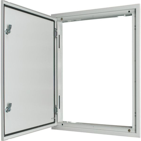 3-component flush-mounted door frame with door, double-bit lock, IP54, HxW=1060x800mm, white image 2