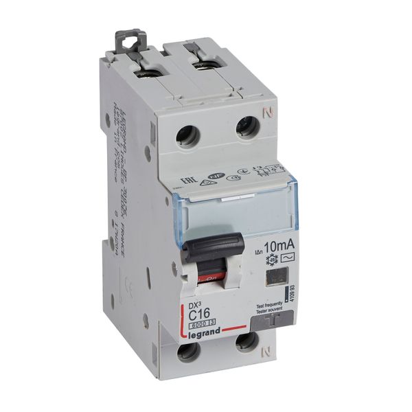 RCBO - DX³ 6000 -10 kA -1P+N-230 V~ -16 A -10 mA -AC type -N right hand image 1