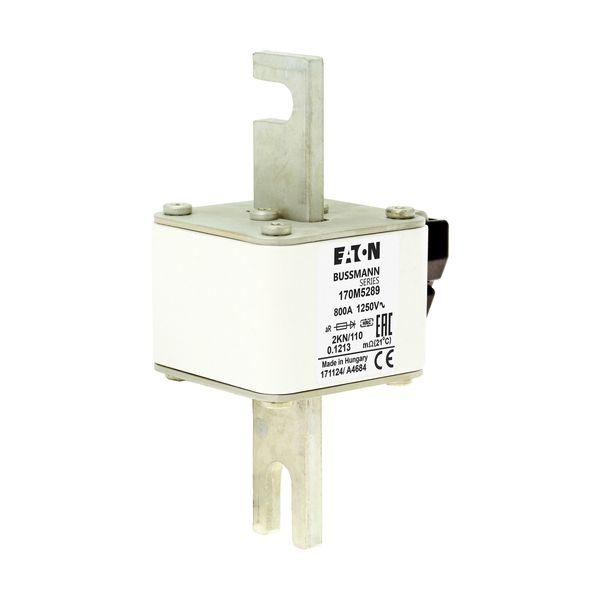 Fuse-link, high speed, 800 A, AC 1250 V, size 2, 61 x 77 x 138 mm, aR, IEC, single indicator image 24