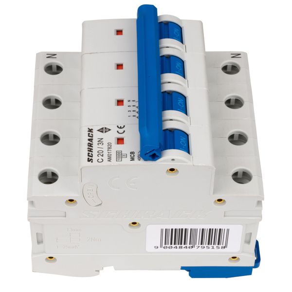 Miniature Circuit Breaker (MCB) AMPARO 10kA, C 20A, 3+N image 3