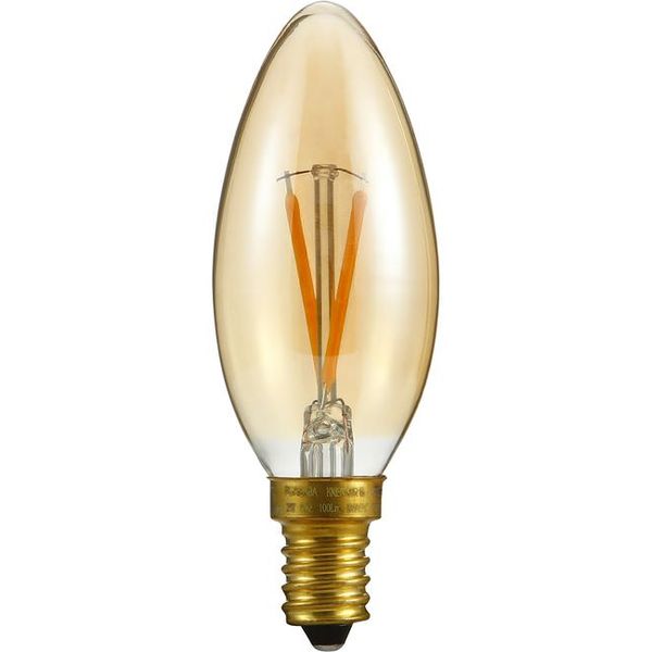 LED E14 Fila Candle C35x100 230V 100Lm 2W 922 AC Gold Dim image 1