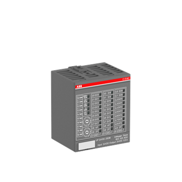 Interface module. CANopen slave. 8 DI: 24VDC. 8 DO: 24VDC 0.5A. 8 configurable DI/DO: 24VDC 0.5A (CI582-CN) image 1