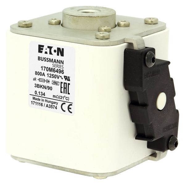 Fuse-link, high speed, 800 A, AC 1250 V, size 3, 76 x 92 x 91 mm, aR, IEC, UL, type K indicator, flush end, M12 image 18