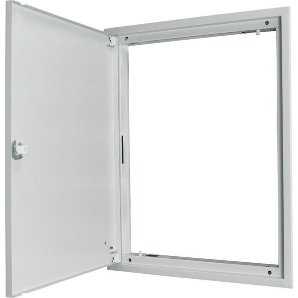 Flush-mounting door frame with sheet steel door and locking rotary lever for 3-component system, W = 600 mm, H = 1760 mm image 2