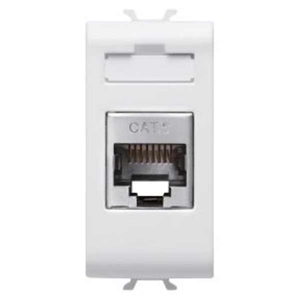 RJ45 SOCKET - CATEGORY 6 - FTP - 1 MODULE - SATIN WHITE - CHORUSMART image 1