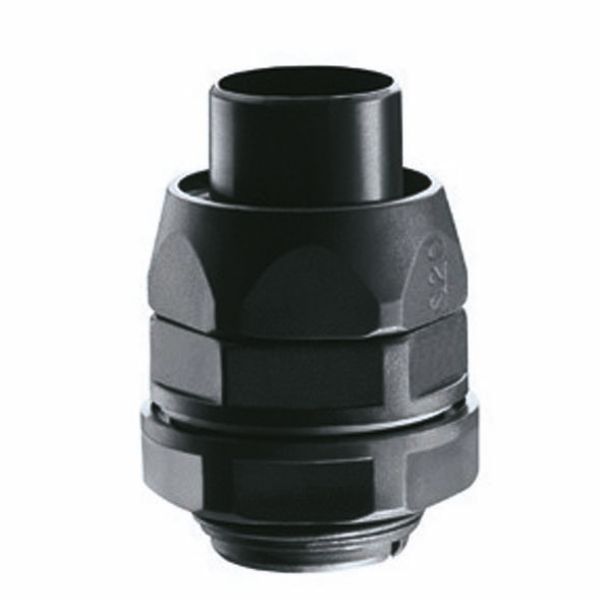 STRAIGHT REVOLVING COUPLING DEVICE PG PITCH - RDPG - IP54 - SHEATH Ø 20MM - PG PITCH 21 - BLACK RAL 9005 image 1