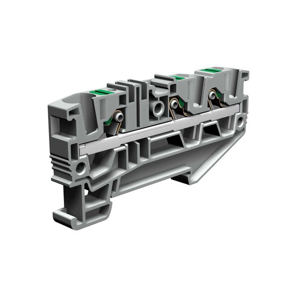 Push-in terminal block 6mm2 1+2, 1-level, grey color image 1