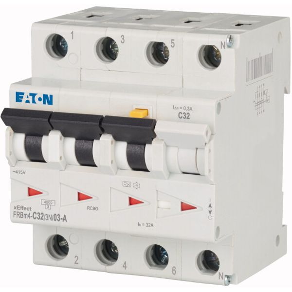 RCD/MCB combination, 32 A, 300 mA, MCB trip characteristic: C, 3p+N, RCD trip characteristic: A image 2