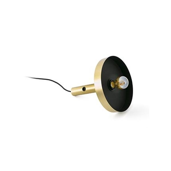 WHIZZ SATIN GOLD AND BLACK PORTABLE LAMP image 1