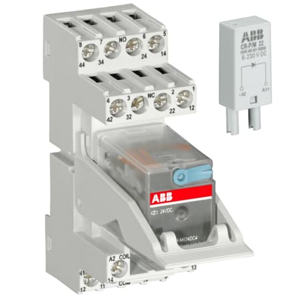 CR-M024DC4LC42 Interface relay, cpl. with socket, function module and holder image 2