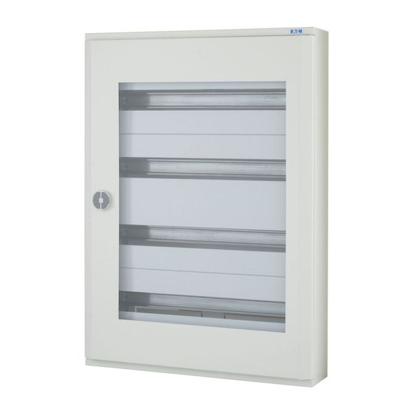 Complete surface-mounted flat distribution board with window, white, 24 SU per row, 4 rows, type C image 3
