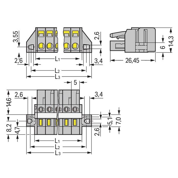 1-conductor female connector CAGE CLAMP® 2.5 mm² gray image 4