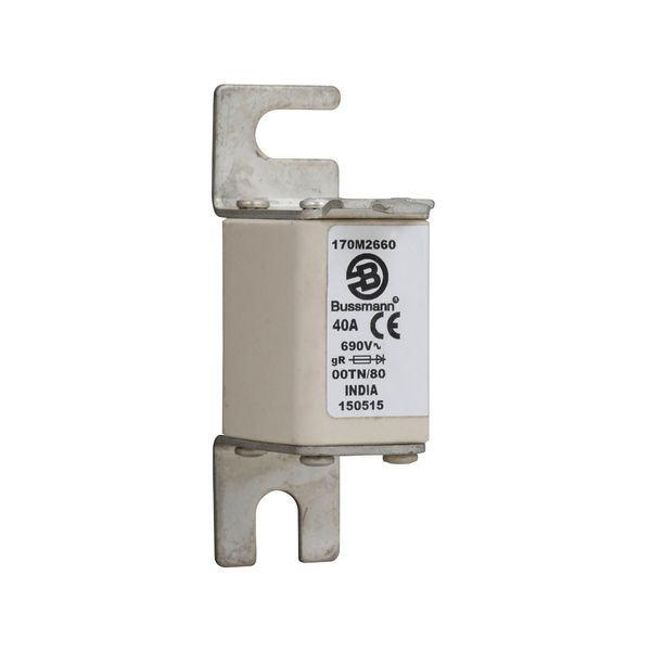 Fuse-link, high speed, 40 A, AC 690 V, DIN 00, 30 x 67 x 100 mm, gR, DIN, IEC, single indicator image 6