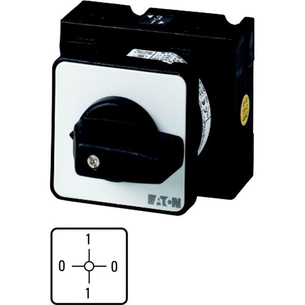 Changeoverswitches, T0, 20 A, flush mounting, 2 contact unit(s), Contacts: 4, 90 °, maintained, With 0 (Off) position, 0-1-0-1, Design number 8060 image 1