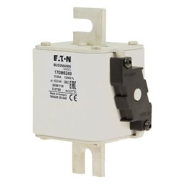 Fuse-link, high speed, 1100 A, AC 1250 V, size 3, 76 x 92 x 139 mm, aR, DIN, IEC, single indicator image 6