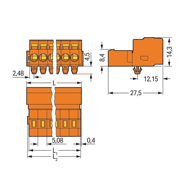 1-conductor male connector CAGE CLAMP® 2.5 mm² orange image 4