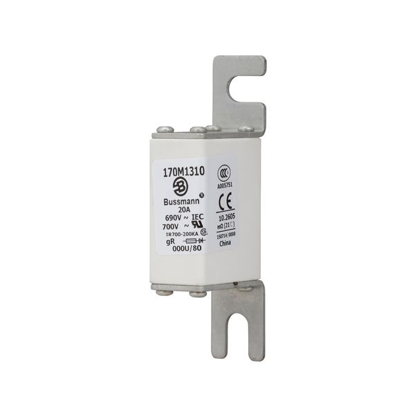 Fuse-link, high speed, 20 A, AC 690 V, DIN 000, 21 x 40 x 100 mm, gR, DIN, IEC image 36