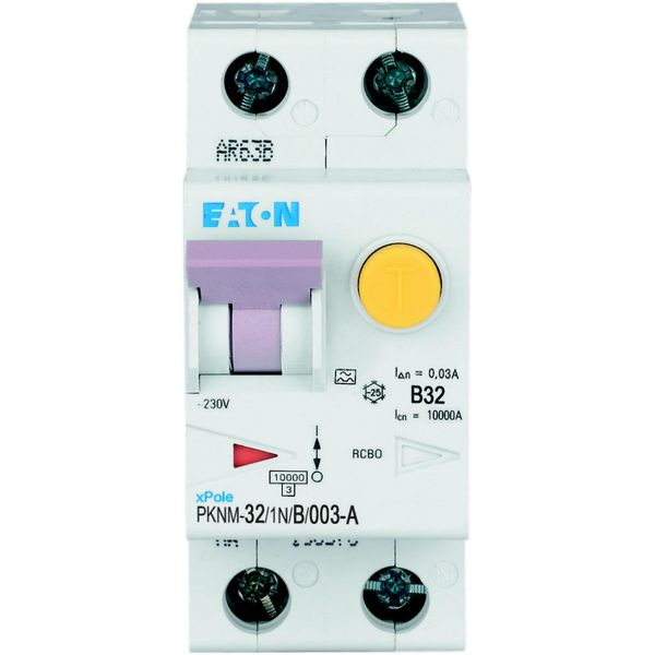 RCD/MCB combination, 32 A, 30 mA, MCB trip characteristic: B, 1p+N, RCD trip characteristic: A image 10