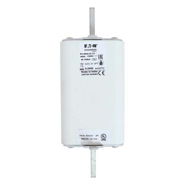 Fuse-link, high speed, 400 A, DC 1000 V, 3L, 75 x 91 x 205 mm, gPV, UL, IEC, with indicator image 7