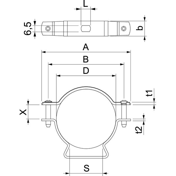 ASL 733 63 A4 Distance saddle with slot 53-63mm image 2