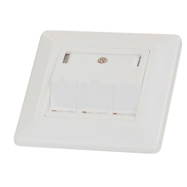 Outlet empty 3 modules (SFA)(SFB), 80x80mm, angled, RAL9010 image 1