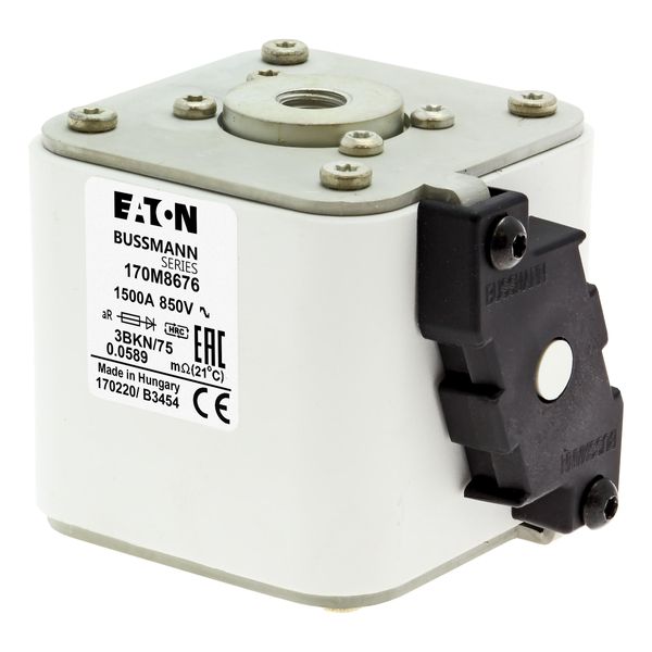 Fuse-link, high speed, 1500 A, AC 850 V, size 3, 76 x 92 x 76 mm, aR, IEC, single indicator image 16