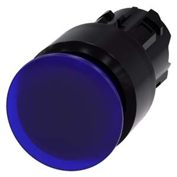 Illuminated mushroom pushbutton, 22 mm, round, plastic, blue, 30 mm,...3SU1001-1AA50-0AA0-Z Y11 image 1