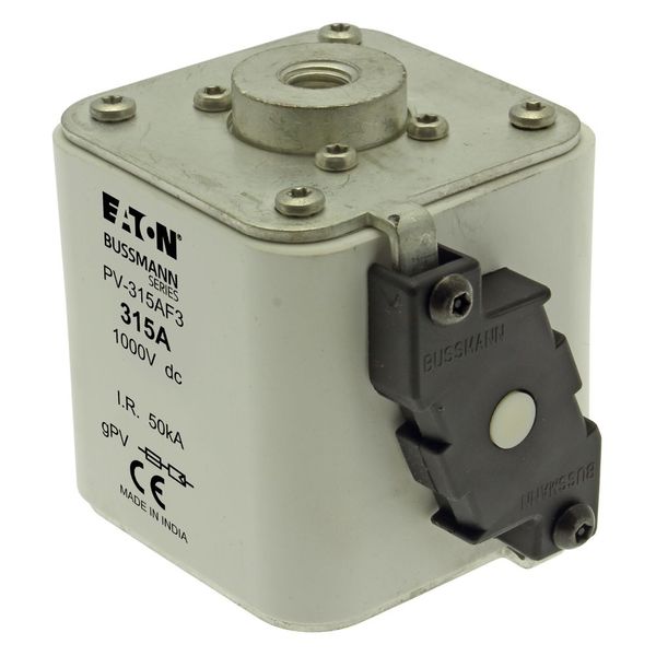 Fuse-link, high speed, 315 A, DC 1000 V, size 3, 76 x 92 x 91 mm, gPV, IEC, UL, single indicator image 5