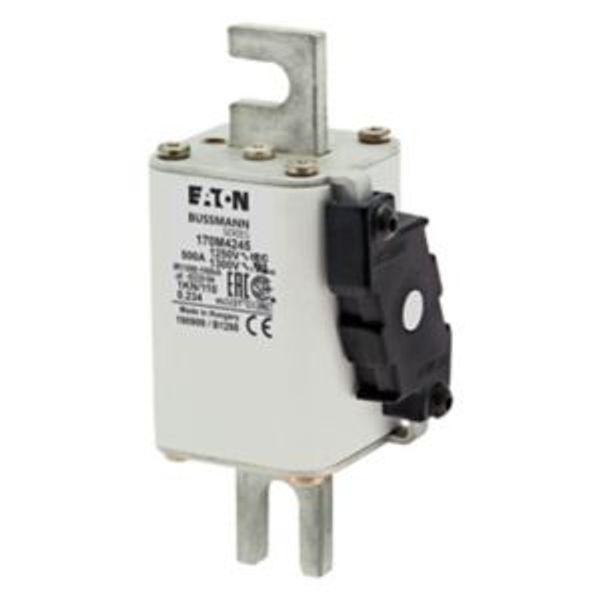 Fuse-link, high speed, 500 A, AC 1250 V, size 1, 53 x 69 x 138 mm, aR, DIN, IEC, single indicator image 6