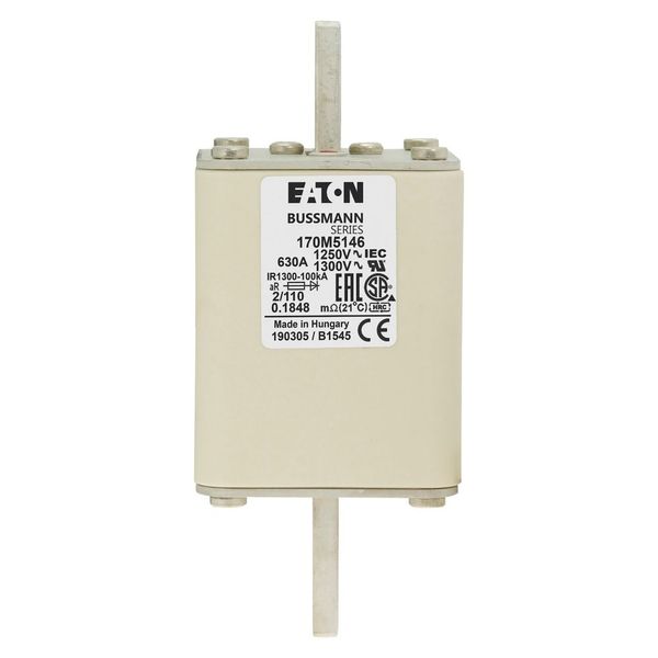 Fuse-link, high speed, 630 A, AC 1250 V, size 2, 61 x 75 x 138 mm, aR, DIN, IEC, single indicator image 5