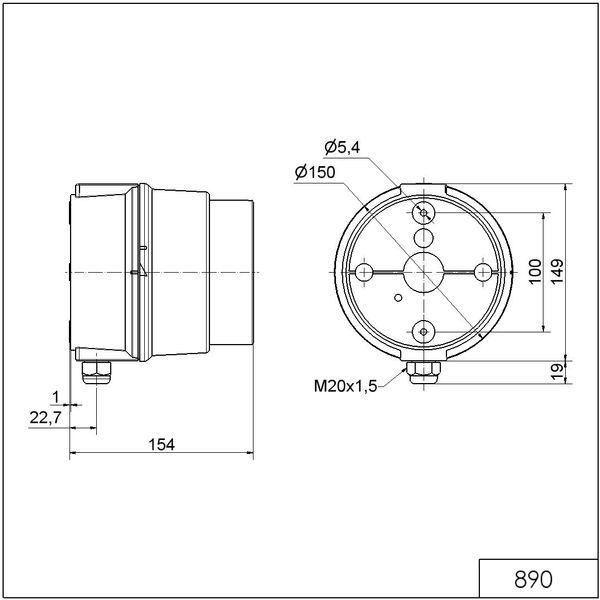 LED Perm. Beacon BWM 12-24VDC GN image 3