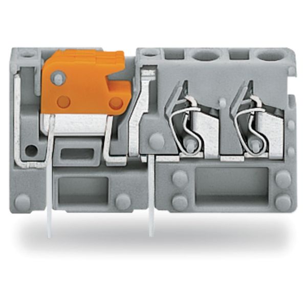 Stackable 2-conductor PCB terminal block with knife disconnect 2.5 mm² image 1