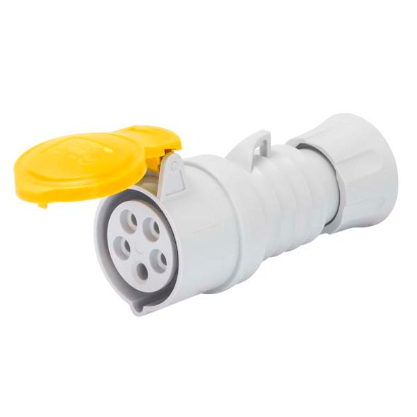 STRAIGHT CONNECTOR HP - IP44/IP54 - 3P+N+E 32A 100-130V 50/60HZ - YELLOW - 4H - FAST WIRING image 2