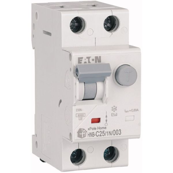 RCD/MCB combination, 25 A, 30 mA, MCB trip characteristic: C, 1p+N, RCD trip characteristic: AC image 1